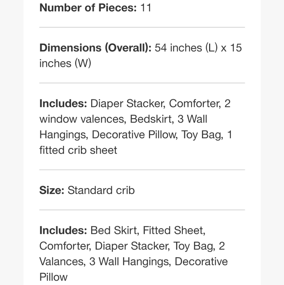 NWT watercolor floral baby bedding set 11 pc - Picture 3 of 8